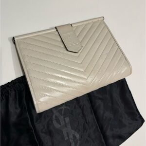 Yves Saint Laurent YSL vintage leather clutch